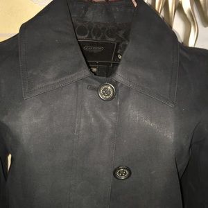VINTAGE Coach utilitarian pea duster trench car coat black